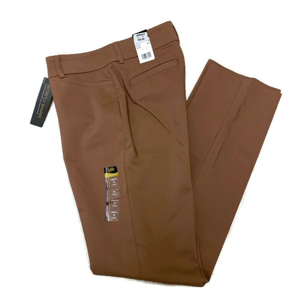 Lee SecretlyShapes Cognac Straight Leg Dress Pants